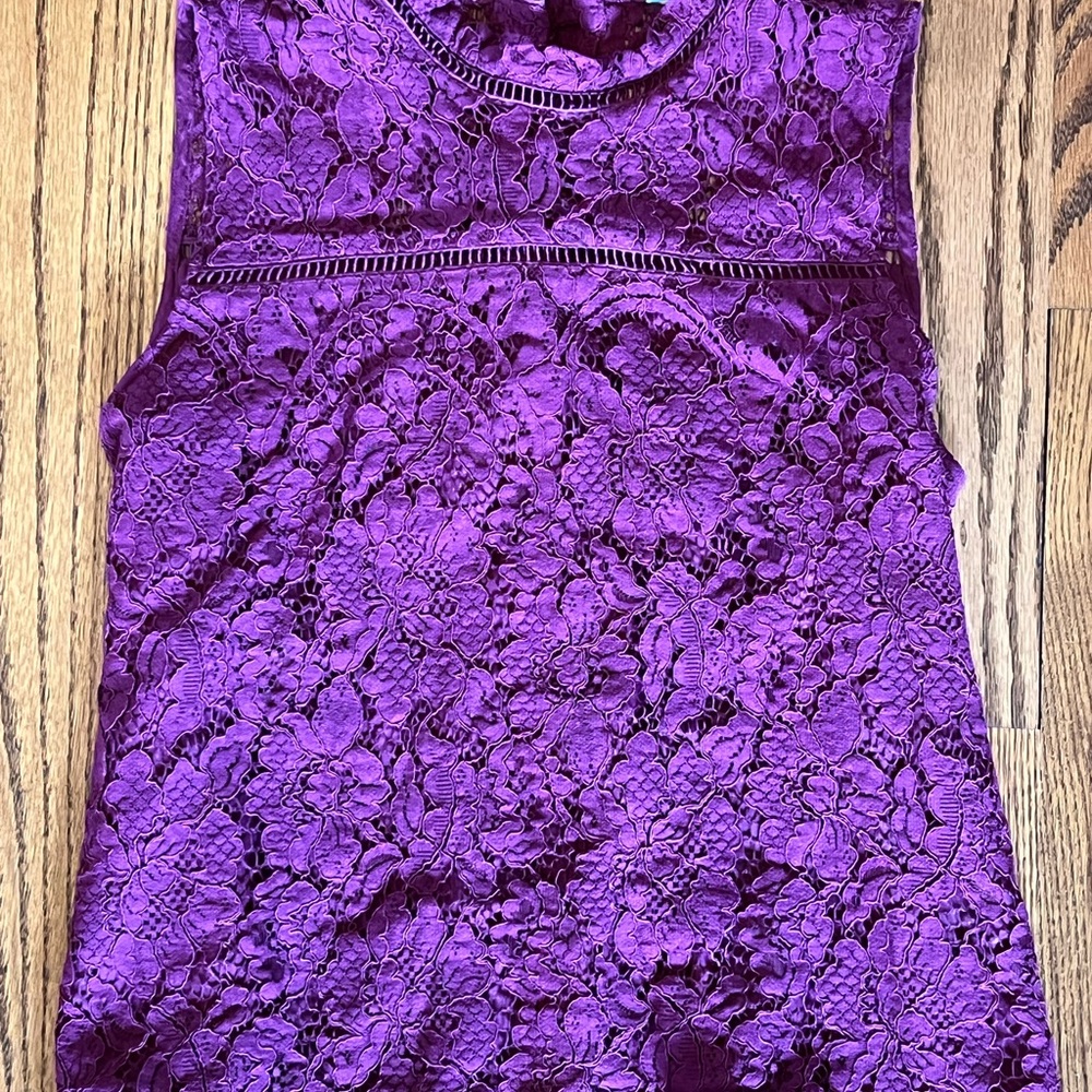 BB Dakota Vibrant Purple Lace Tank Top